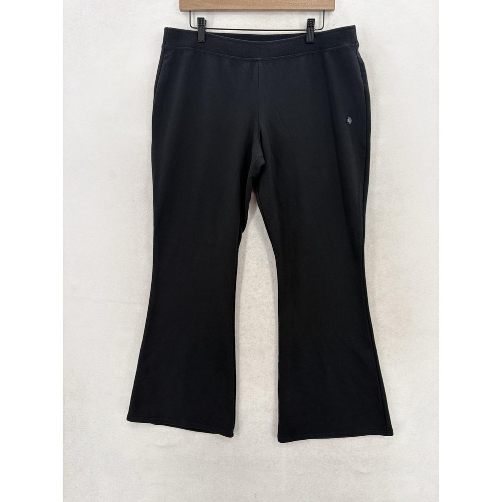 Hollister Fleece Sweatpants Womens XL Black Flare Leg Pull On Lounge Cozy NWT